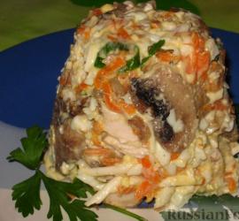 Салат курочка ряба рецепт с кукурузой